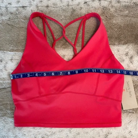 NWT Sweaty Betty Super Soft Strappy Back Workout Crop Top in Glow Pink SIZE US 6 - Picture 8 of 12